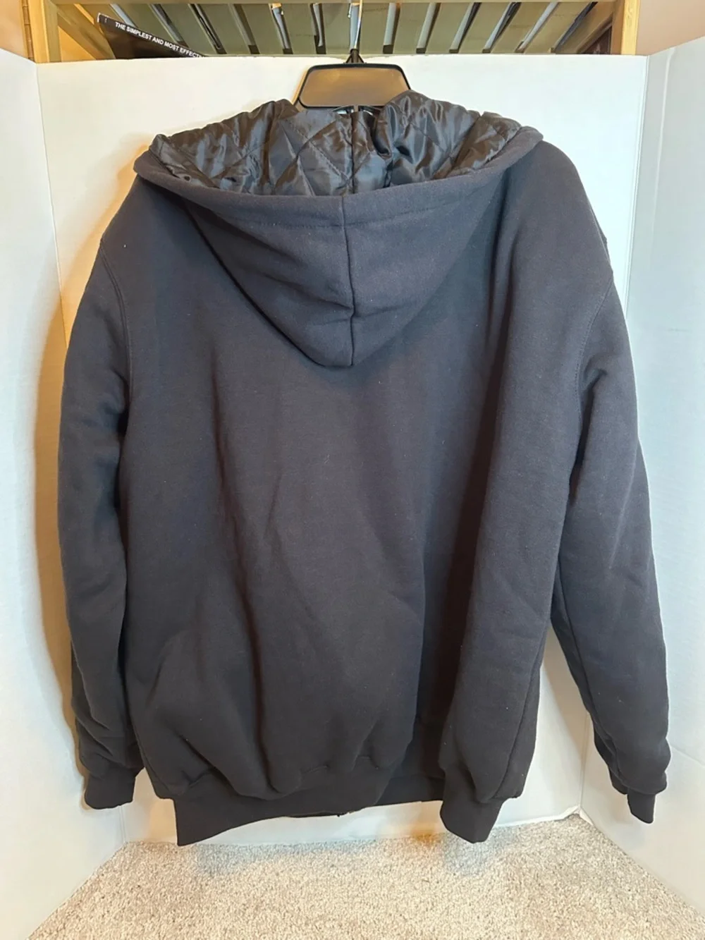 NWT Carhartt Black Quilted-Lining Zip Hoodie with Gold Logo Tag, size L - Picture 7 of 7